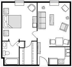 Two-Bedroom Traditional floorplan image