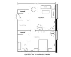 Enchanced 1BR Apt floorplan image