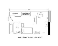 Traditional Studio floorplan image