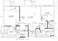 1BR 2B with Study Room floorplan image