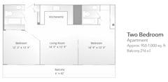Two Bedroom at The Terrace floorplan image