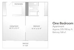One Bedroom at The Terrace floorplan image