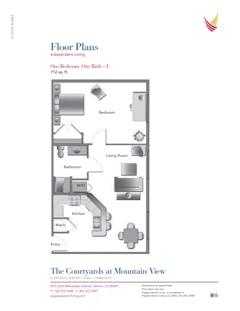 The 1BR 1BA - L floorplan image