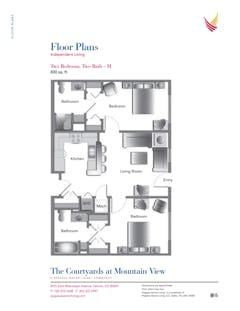 The 2BR 2BA - M floorplan image