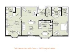 The 2BR with Den (1650 sqft) at The Peaks floorplan image