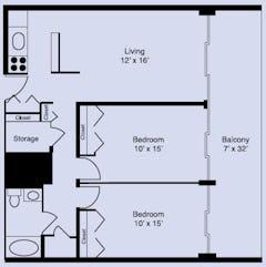 The 2BR Apartment floorplan image