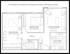 Two Bedroom at Friendship Towers floorplan image