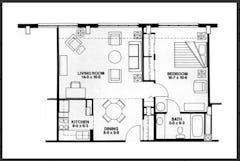 D - 1 Bed floorplan image