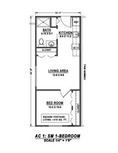 The Small One Bedroom at Ashwood Court I floorplan image