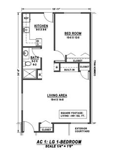 The Large One Bedroom at Ashwood Court I floorplan image