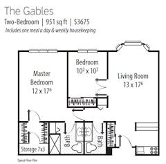 2BR 1.5B at The Gables floorplan image