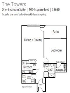 The One Bedroom Suite at The Towers floorplan image