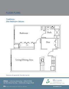 1BR 1B with Den at Traditions floorplan image