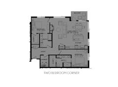 Two Bedroom Corner at North Pointe Homes floorplan image
