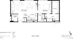 The Manor One Bedroom at Manor and Court floorplan image