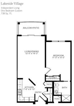 One Bedroom Custom floorplan image