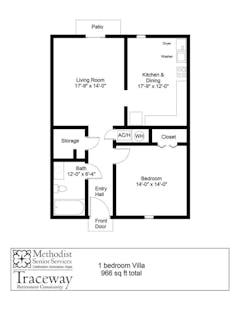 The 1BR Villa floorplan image