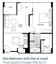 The 1BR with Den  floorplan image