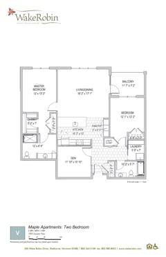 The Maple (2 Bed 2 Bath with Den) floorplan image