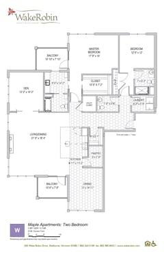 The Maple (2 Bed 2.5 Bath with Den) floorplan image