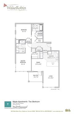The Maple (2 Bed 2 Bath End Location) floorplan image