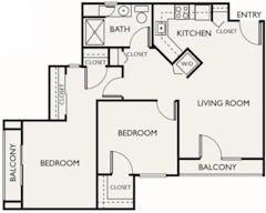 Two Bedroom floorplan image