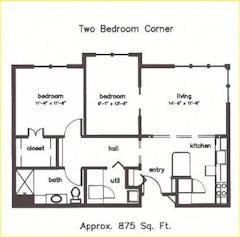 The Corner 2BR2B floorplan image