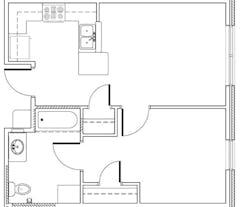The 1BR floorplan image
