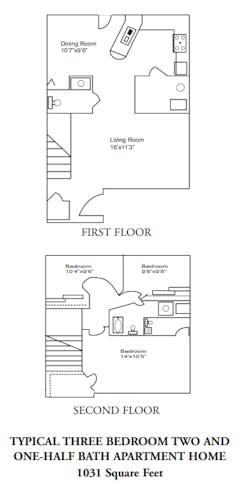 Three Bedroom floorplan image