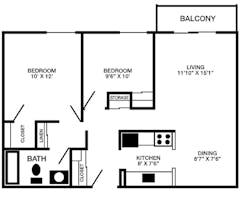 Two-Bedroom Apartment Homes floorplan image