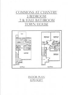 The 3BR 2.5BA Townhouse floorplan image