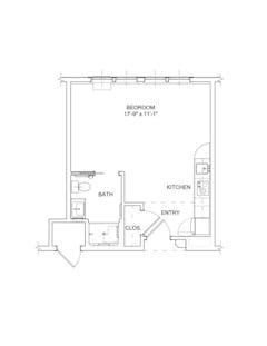 Studio (391 sqft) floorplan image