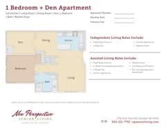 1BR w/ Den Apartment floorplan image