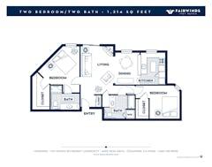 2BR w/ 2Bathroom floorplan image