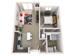 One Bedroom - Large floorplan image