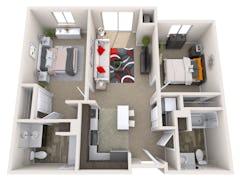 Two Bedroom - Large floorplan image
