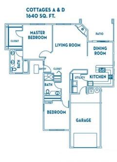 Cottage Home (1,640 sqft) floorplan image