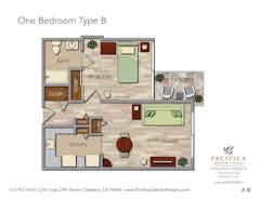 The One Bedroom Type B floorplan image