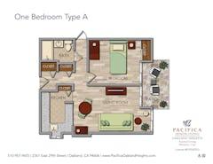 The One Bedroom Type A floorplan image