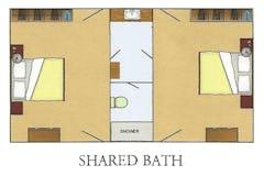 Private Studio with Shared Bath floorplan image