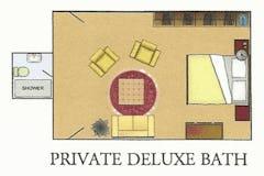 Deluxe Studio with Private Bath floorplan image
