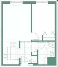 1BR floorplan image