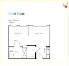 1BR 1B- 379 sq ft floorplan image