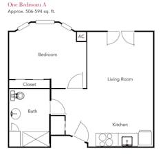 One Bedroom A floorplan image