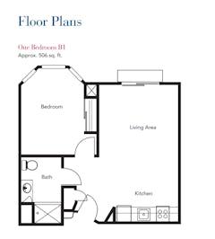 One Bedroom B1 floorplan image