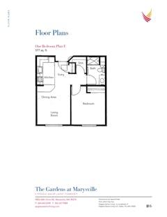 The 1BR Plan E floorplan image
