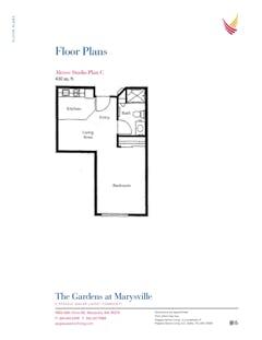 The Alcove Studio Plan C floorplan image