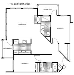 2 Bedroom Corner floorplan image