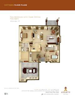 2BR 2B with Home Office floorplan image