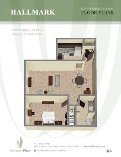 1BR 1B- 735 sq ft floorplan image